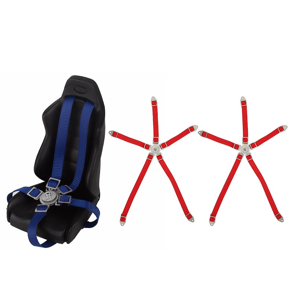 2PCS Simulated Driver Seat Belt Safety Simulation Strap for Axial 1 10 90018 RC Course TruckRed
