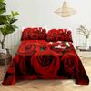 Red Rose Bed Sheets and Pillowcases for Double Beds Single 3D Flower Bedsheets Set with Pillow Case 2pcs 3pcs Queen Full Size