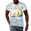 Летняя мода Polar Bear Image Мужская повседневная футболка с 3D-принтом в стиле хип-хоп с круглым вырезом и короткими рукавами