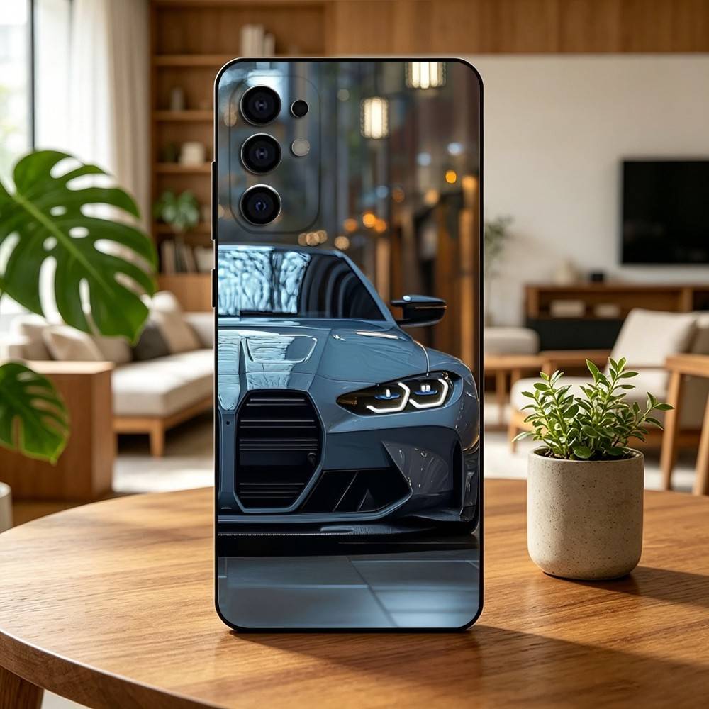 Крутая Спортивная Сине-бело-красная Машина-M4 Чехол для Телефона Автомобильный Для Samsung S25,S24,S21,S22,S23,S30,Ultra,S20,Plus,Fe,Мягкий Силиконовый Черный Чехол
