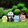 Tiny Resin Animals Figurine Mini Tiger Cat Bunny Cow Miniature Statue for Dollhouse Fairy Garden Terrariums Plant Pot Ornaments Cake Topper