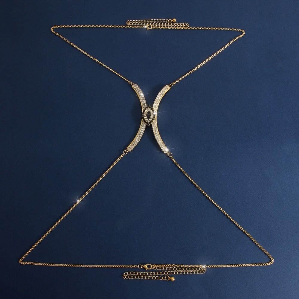 Rhinestone Chest Support Body Chain Demon Eye Breast Chain Vintage Bra Chest Chain Girls