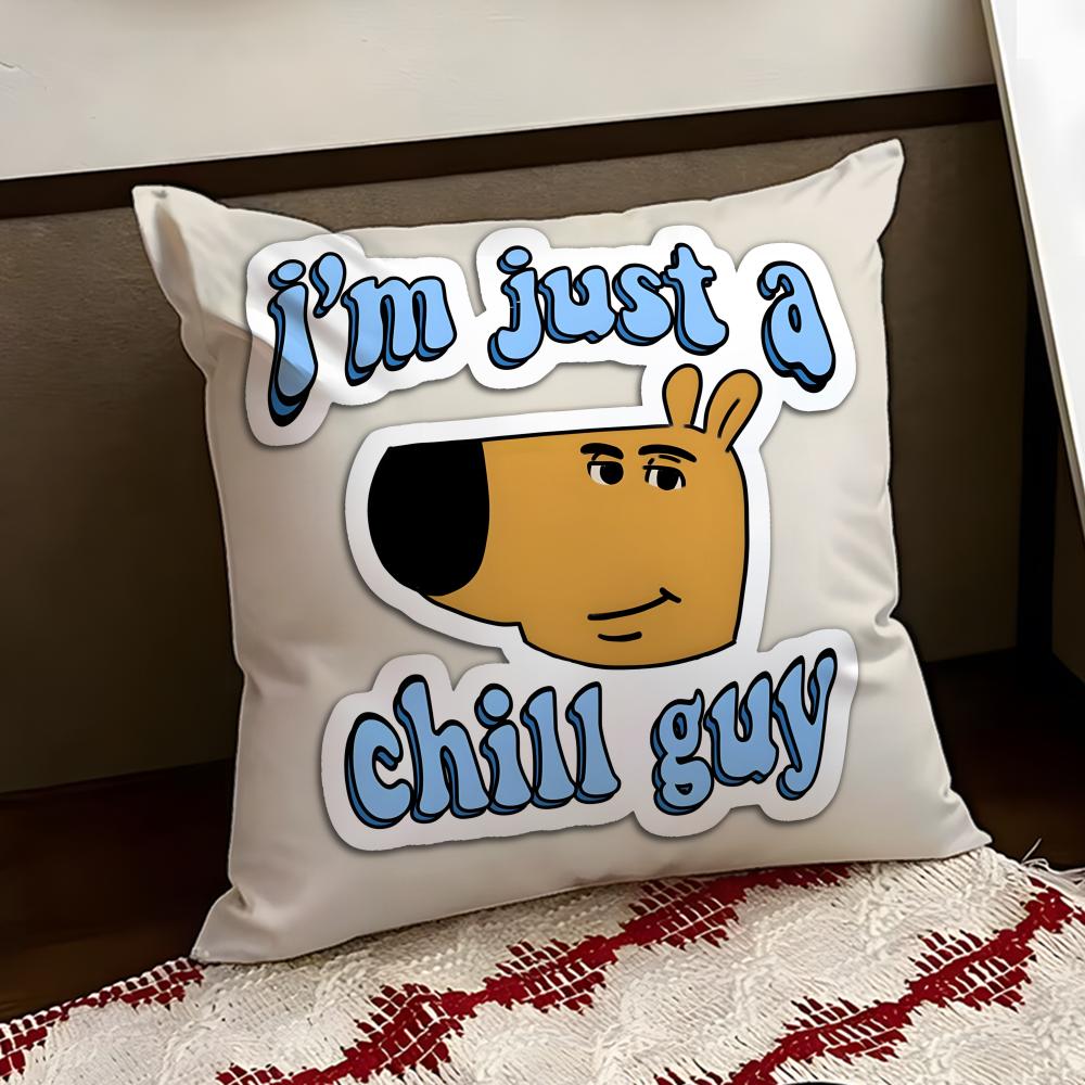 Аниме CChill GGuy Наволочка Двусторонняя Мягкая Прочная Подушка Чехол для Дома Автомобиля Многоцелевое Использование для Повседневного Комфорта