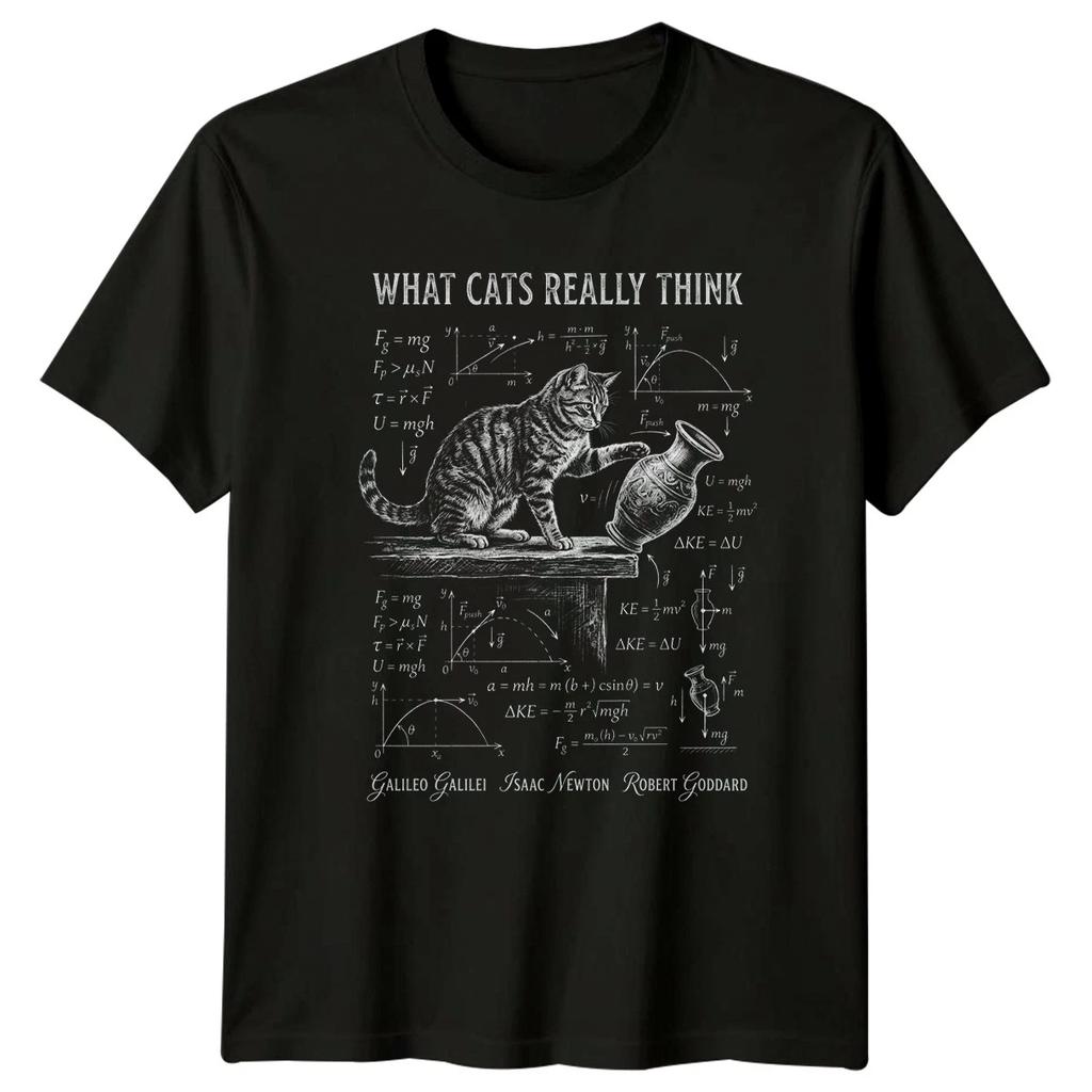 What Cats Really Think T-Shirt Physics Science Cats Gift For Him And Her