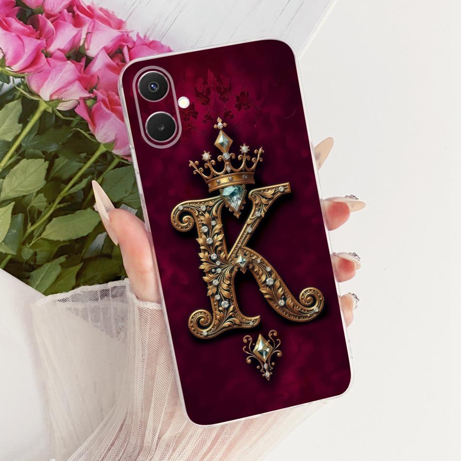 Для Samsung Galaxy A07 4G Чехол для телефона с королевской короной и начальной буквой для пары Для Samsung A07 4G A075B Мягкие силиконовые ТПУ Чехлы Бамперы