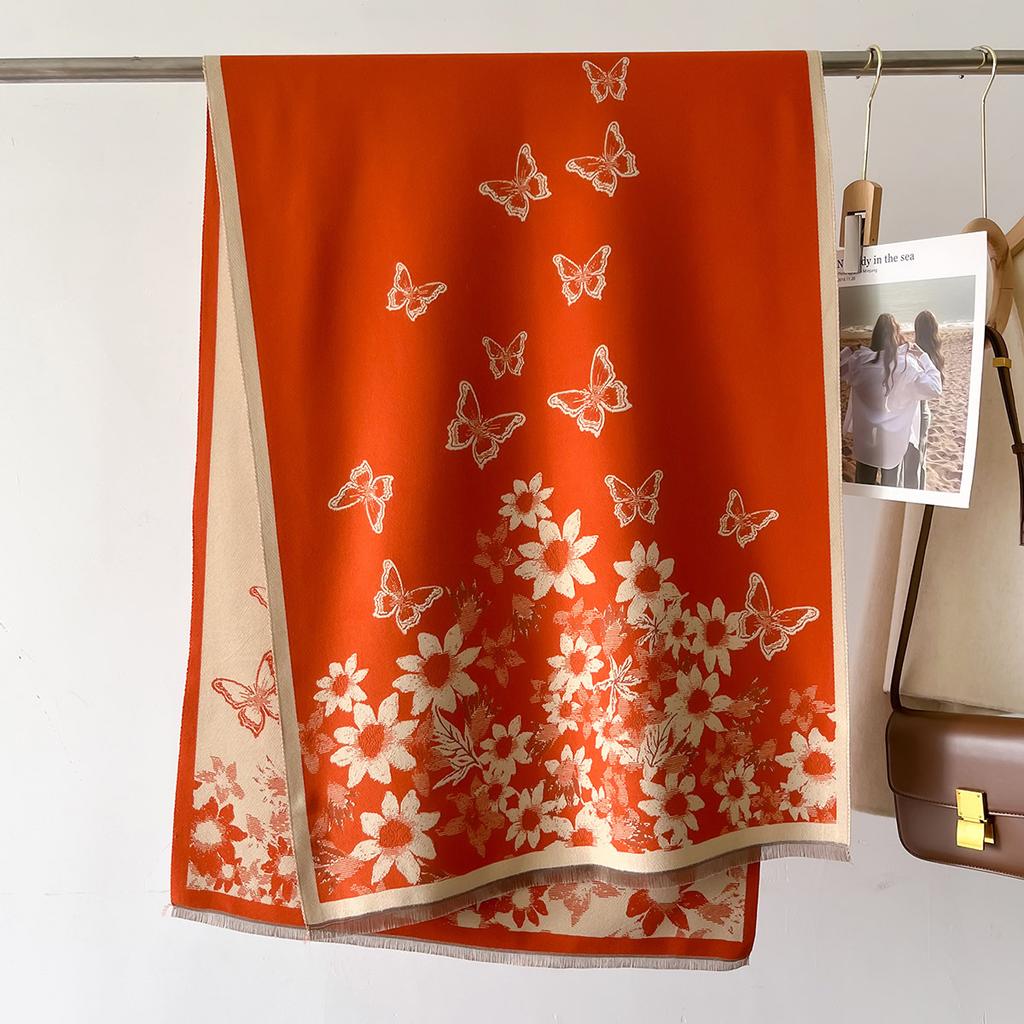 Ретро Винтаж Принт Шарф Кашемир Люксовый Бренд Принт Зимняя Пашмина Сохраняет Тепло Шали и Накидки Одеяло