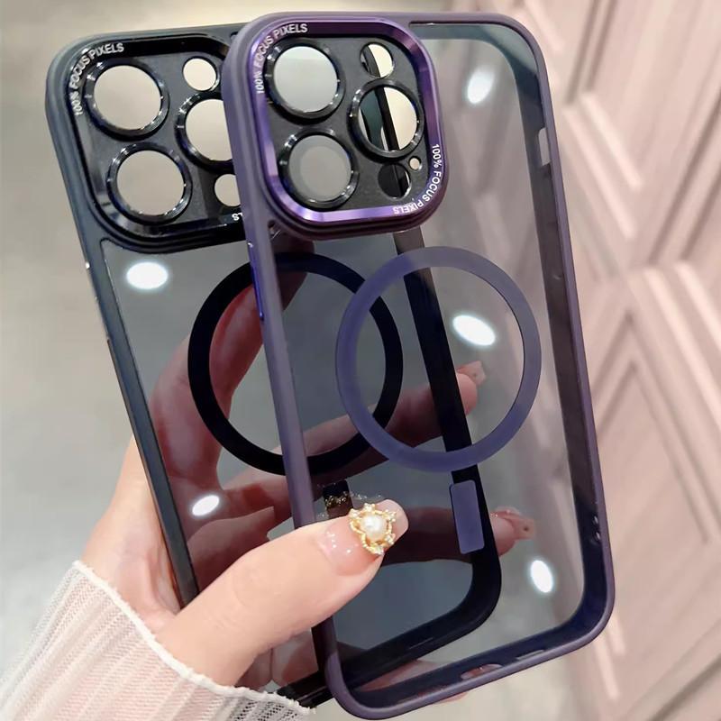 Применимо к iPhone11PROMAX второго поколения, чехол для мобильного телефона с магнитом "глаз орла", прозрачный жесткий чехол с металлическим кольцом для объектива Apple 11