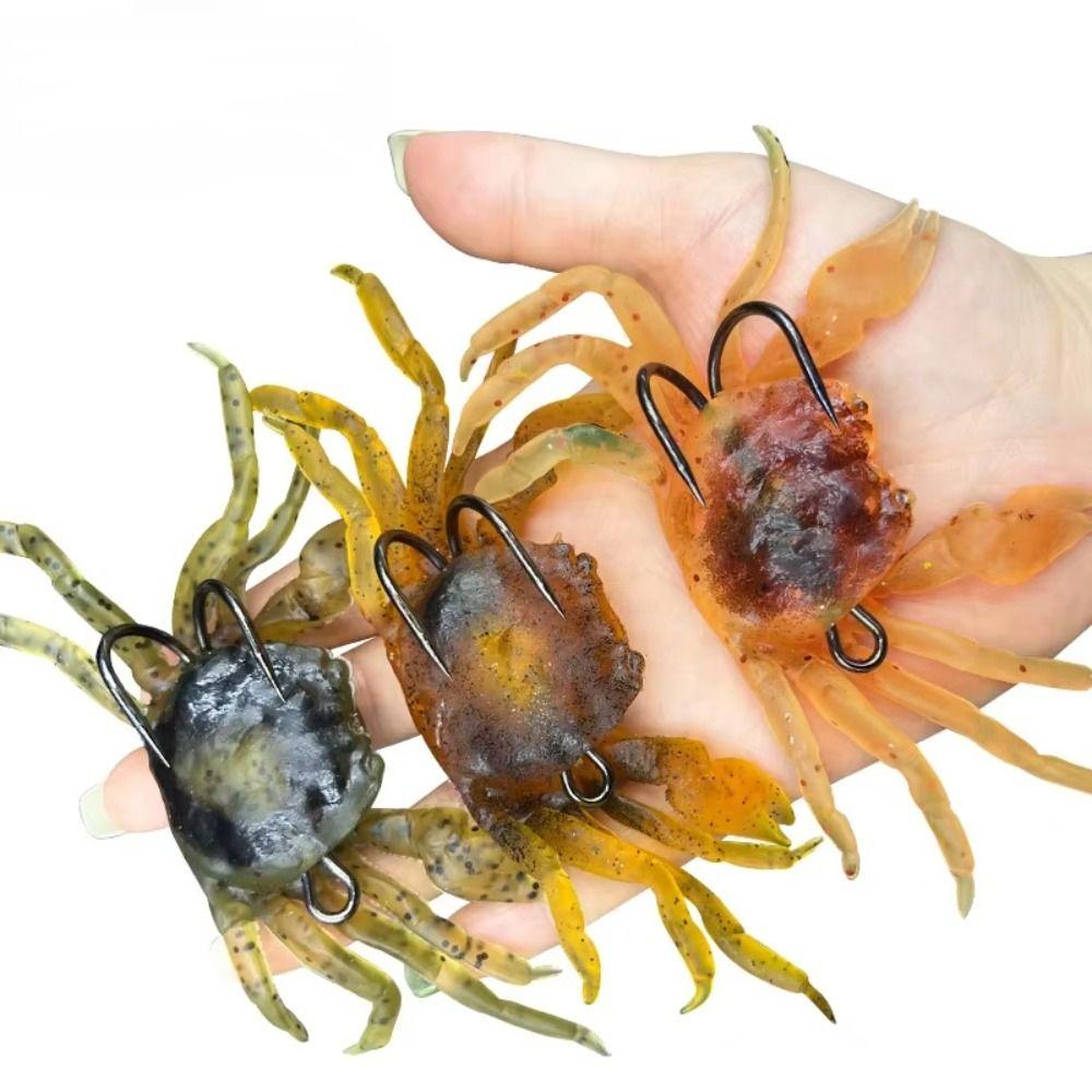 2PCS Soft Simulation Rubber Crab Silicone Fishing Trap Tackle Durable Sea Fishing Bait Fishing
