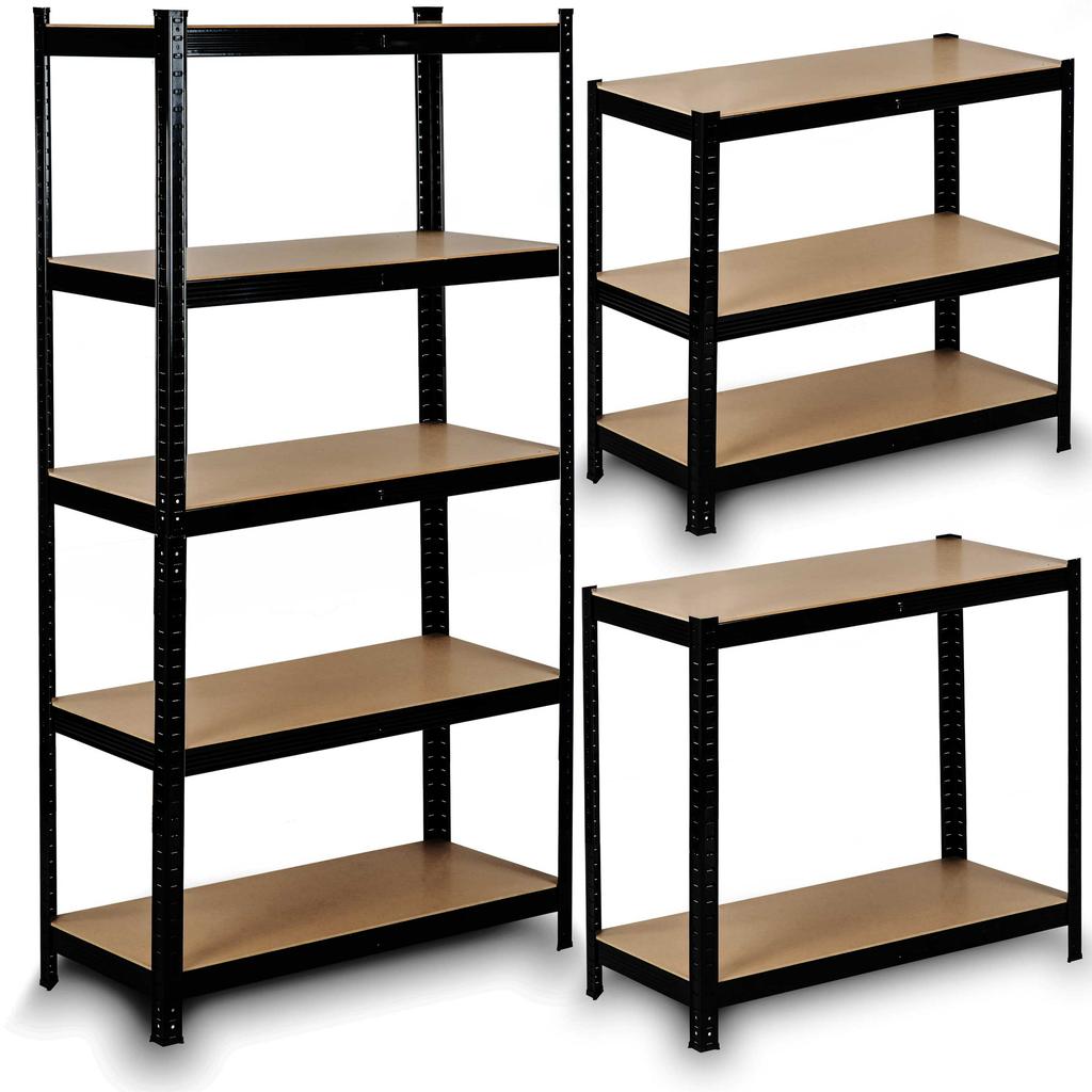 Metal Storage Rack 180 X 90 X 40 Cm Humberg Hr-813 Black