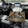 2D Flat 1 Gothic Retro Style Skull Pattern Tissue Box- Gothic Decoration, Suitable for Home, Parties, Living Room, And Nightstand- Compatible with Tis