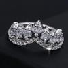 Xiaomi Huitan Chic Crown Shape Women Rings Luxury Silver Color Paved Crystal Cubic Zirconia Wedding Party Fashion Jewelry Fancy Gift