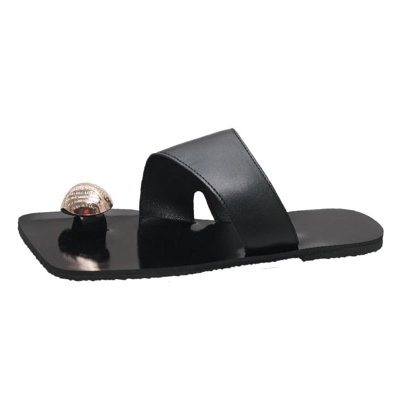 Summer Women's Thong Sandals 2024 New Square Toe Flat Slippers for Women Outdoor Light Casual Beach Fashion Women's Flip Flops