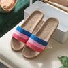 Linen Slippers Household Thick Bottom Straw Summer Men and Women Cool Slippers Home Indoor Non-slip and Non-smelly Feet