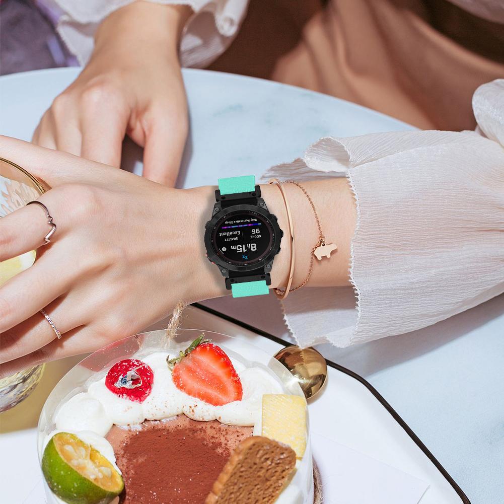 26mm Solid Color Elastic Nylon Strap for Garmin Fenix 8 Pro AMOLED 51mm/8 51mm/Enduro 3/2 Quick Release Watch Band