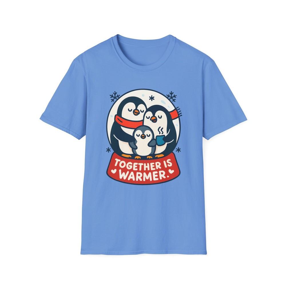 Unisex Softstyle T-Shirt Cute Penguin Family Snow Globe Christmas Holiday