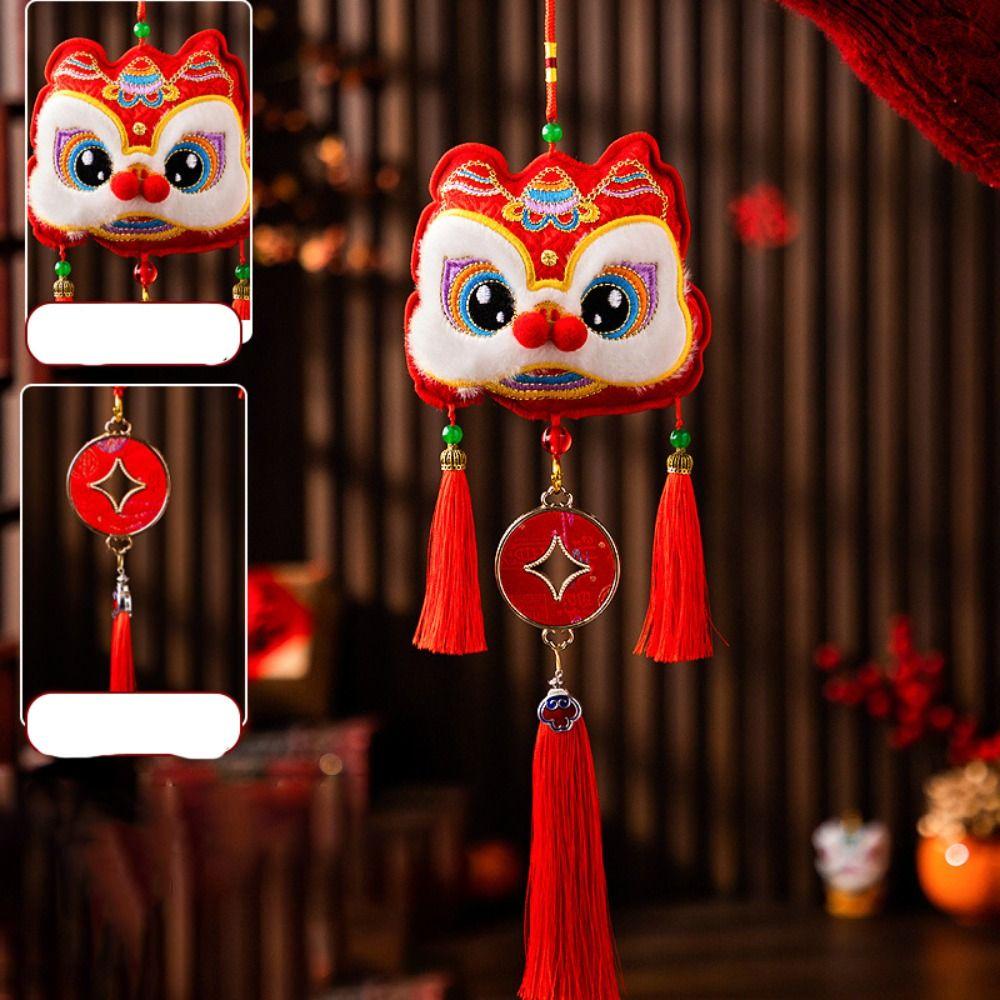 Chinese Style New Years Decoration Traditional Red Spring Festival Door Decoration Good Luck Cloth Horse Year Hanging Ornaments