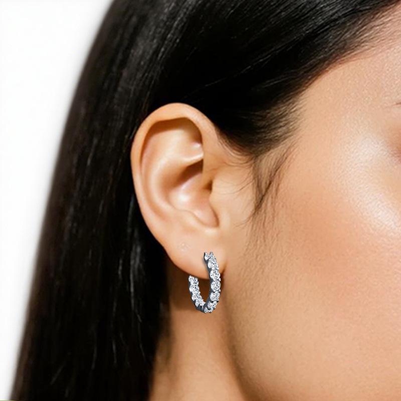 Моиссанитовые серьги-каффы «Звездное небо»: Серебро 925 пробы, Роскошный дизайн с бриллиантами