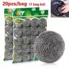 20pcs/bag Stainless Steel Cleaning Ball Kitchen Cleaning Brush Pot Brushing Dish Steel Ball