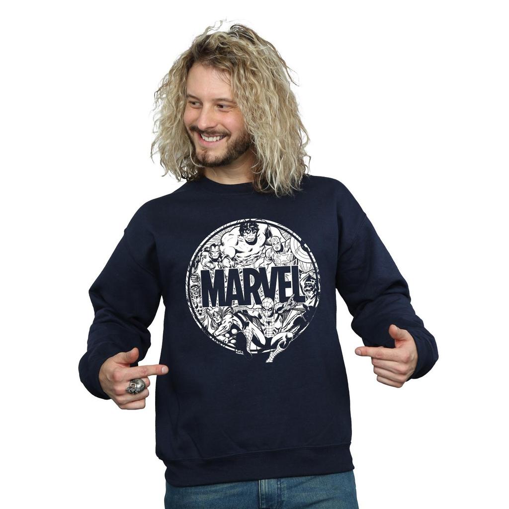 Marvel Comics Mens Logo Character Infill Sweatshirt