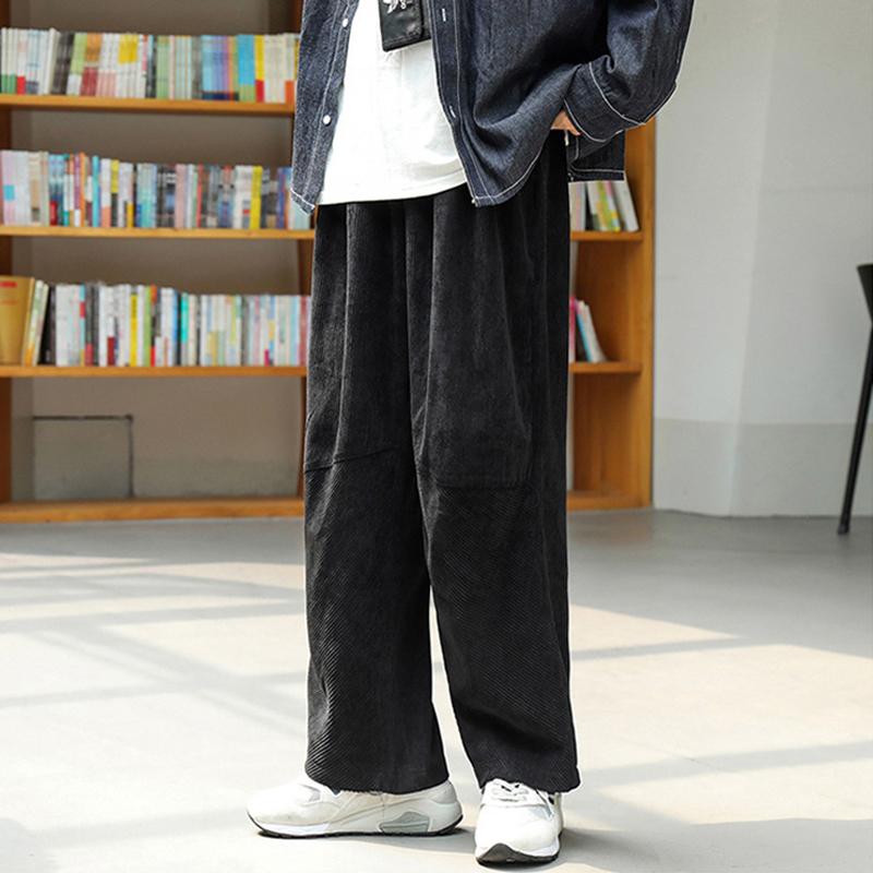 Мужские брюки Широкие брюки Летняя модная одежда Повседневная вельветовая свободная хип-хоп уличная одежда Большие размеры Брюки прямые