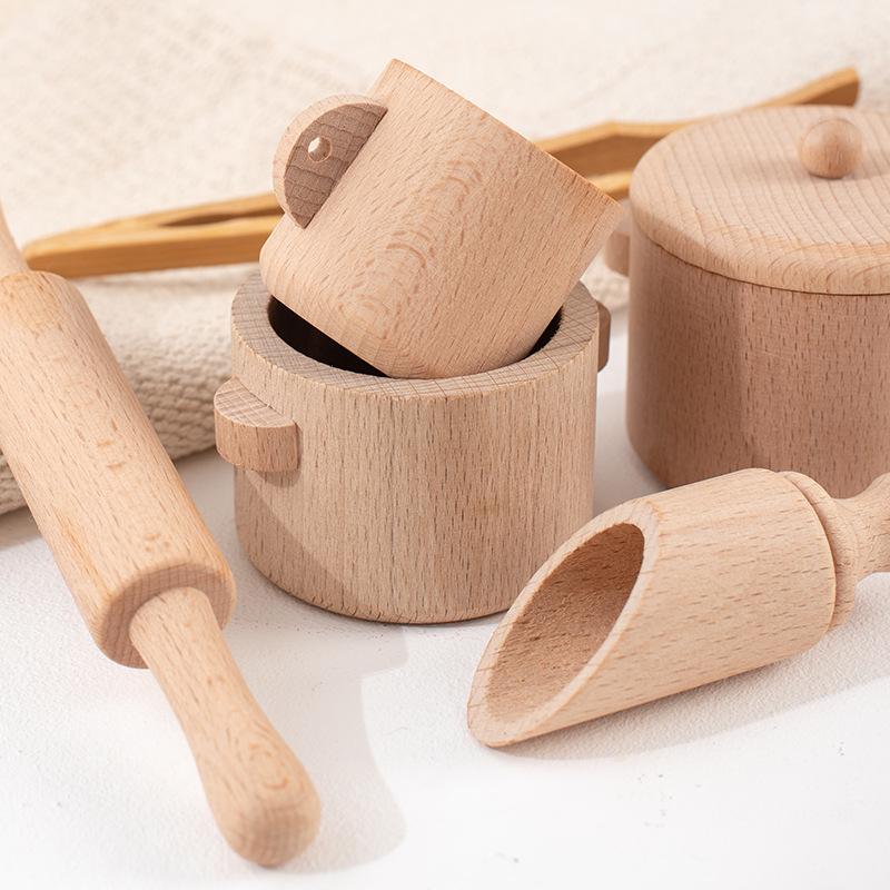 Монтессори сенсорный просветляющий набор игрушек-пазлов, имитация кухонного чайного сервиза, семейный опыт, дошкольное образование, деревянные игрушки