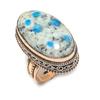K2 Blue Azurite Handmade Copper Jewelry Ring Size 9 r5W56