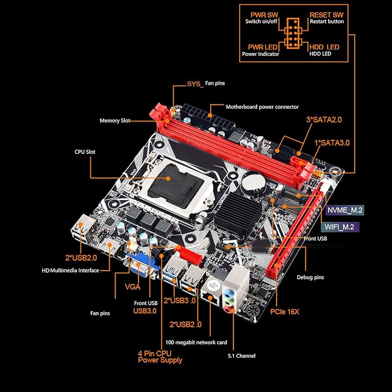 Материнская плата B75 MS mini ITX, DDR3 LGA 1155 PC материнская плата с поддержкой NVME M.2 WiFi USB3.0 SATA3.0 PCI E 16X игровая материнская плата