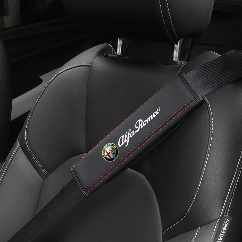 DGJLS1 For Alfa Romeo Giulia Stelvio Giulietta 156 159 147 Mito Tonale Brera Dis 2Pcs Car Seat Belt Cover Shoulder Pad Auto Accessories