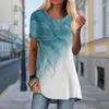 Plus Size Women Spring Golden Edged Leaves Printed Comfy Short Sleeve Round Collar T-shirt Casual Baggy Mid Length Tee Tops