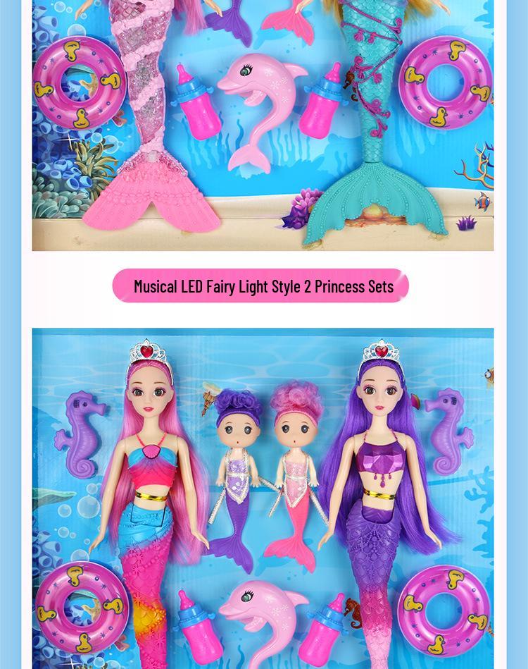 Набор кукол «Принцесса-русалка» для ролевых игр со светом и музыкой – Идеальный подарок на день рождения для девочек