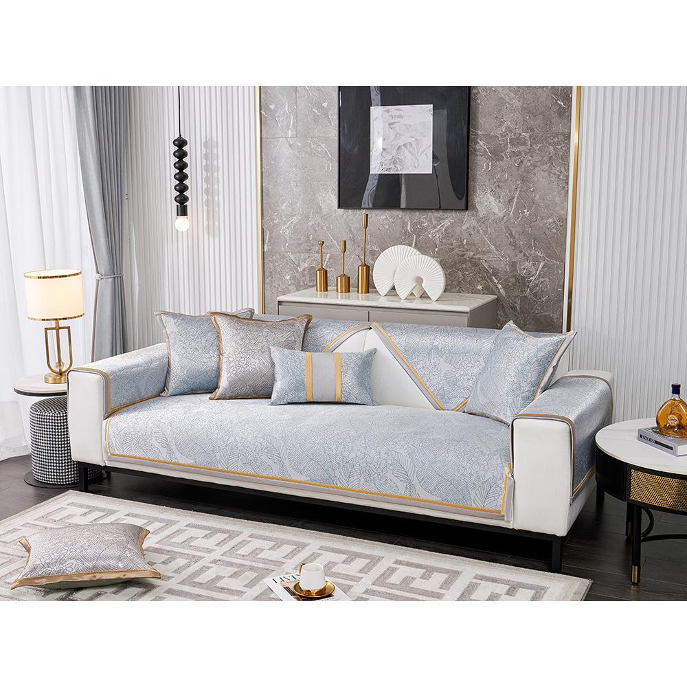 Летний коврик для дивана из ледяного шелка, Новая простая современная подушка для сиденья, Подушка для дивана, Спинка, Полотенце для подлокотника, Сиденье для консьержки, Грязеотталкивающее