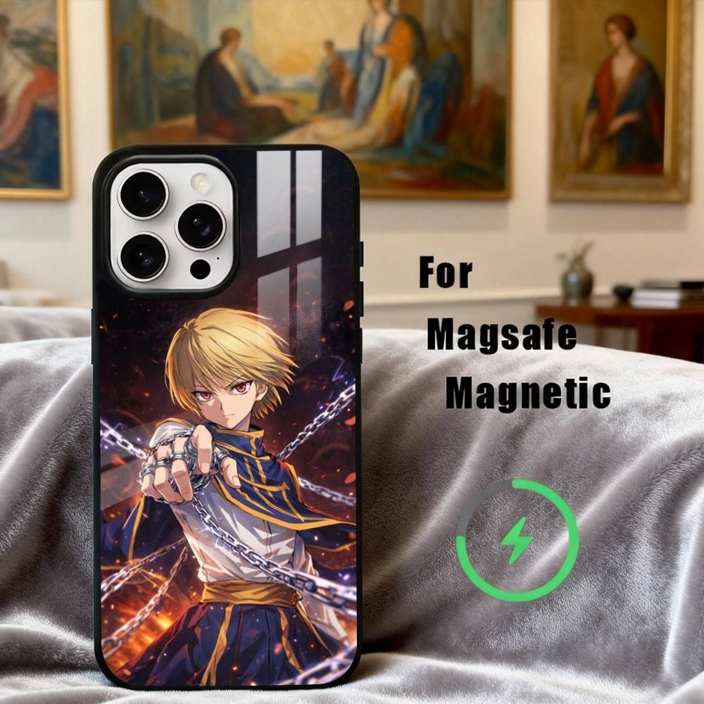 Чехол для телефона H-Hunter X H-Hunter K-Kurapika Для iPhone17,16,15,14,13,12,11 Plus,Pro Max Магнитный Для Magsafe Беспроводная Зарядка