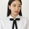 Camellia Black Bow Brooch Pin Pearl Funerals Memorial Pin Simple Black Ribbon Pin Shirt