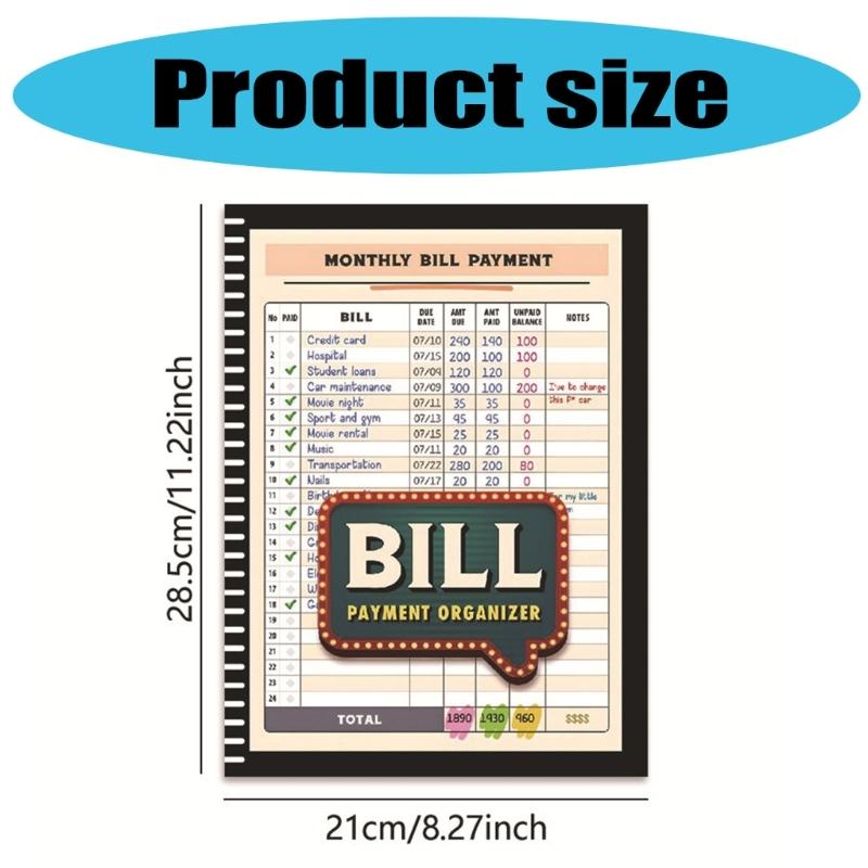 Monthly Bill Payment Checklist Notebook for Family Financial Management and Expense Trackings with Durability Paper