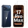 Противоударный чехол - PHONILLICO - iPhone 17 PRO MAX - Гибкий - Прозрачный - 2 Закаленных стекла