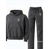 Mens Casual Hooded Sweatshirt Set With Matching Pants Sporty Streetwear Outfit Lightweight Comfortable