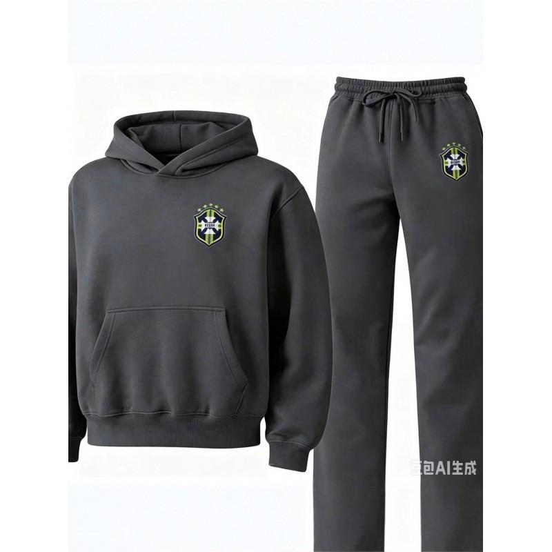 Mens Casual Hooded Sweatshirt Set With Matching Pants Sporty Streetwear Outfit Lightweight Comfortable