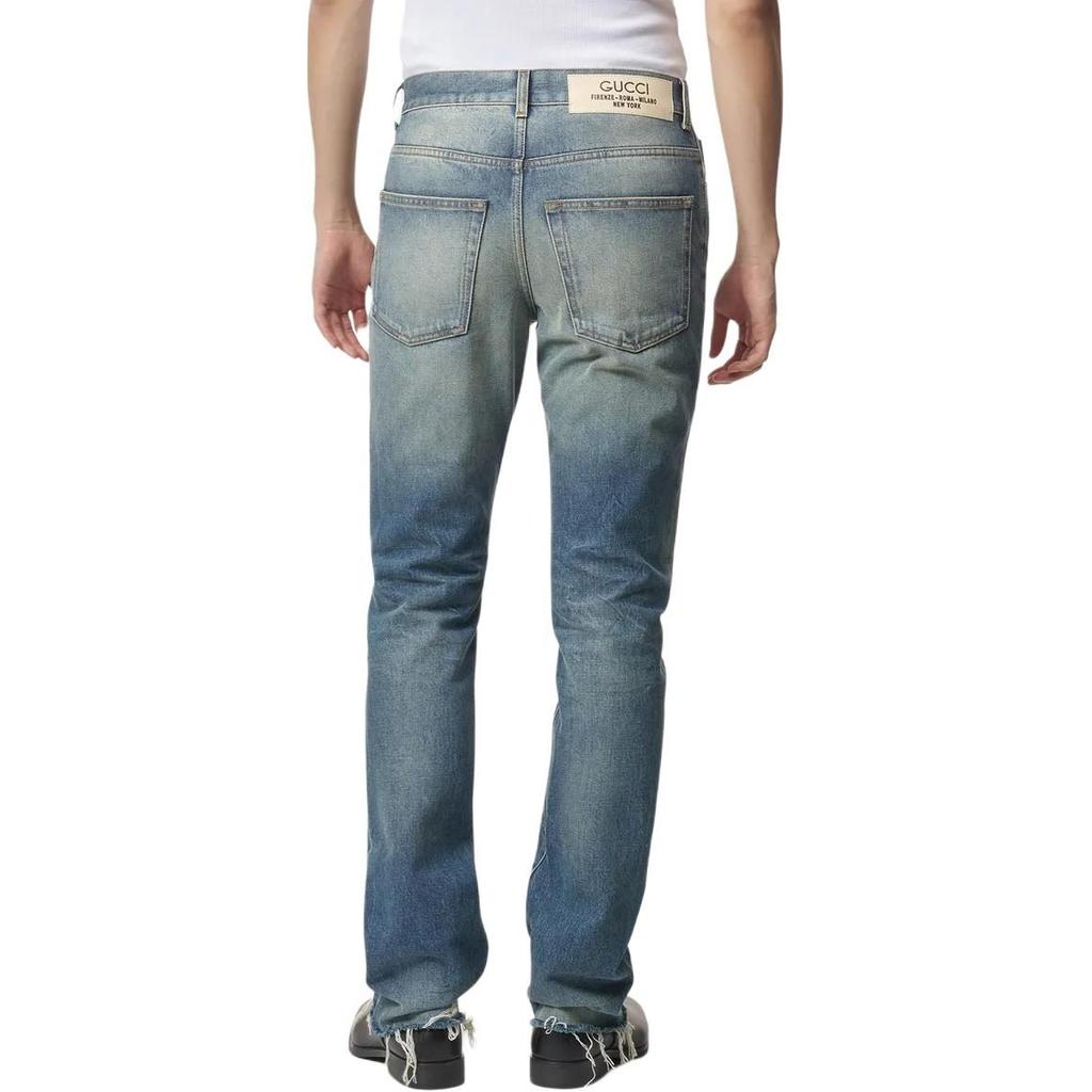 Gucci Джинсы прямого кроя с нашивкой-логотипом 760651-XDCO1-4011