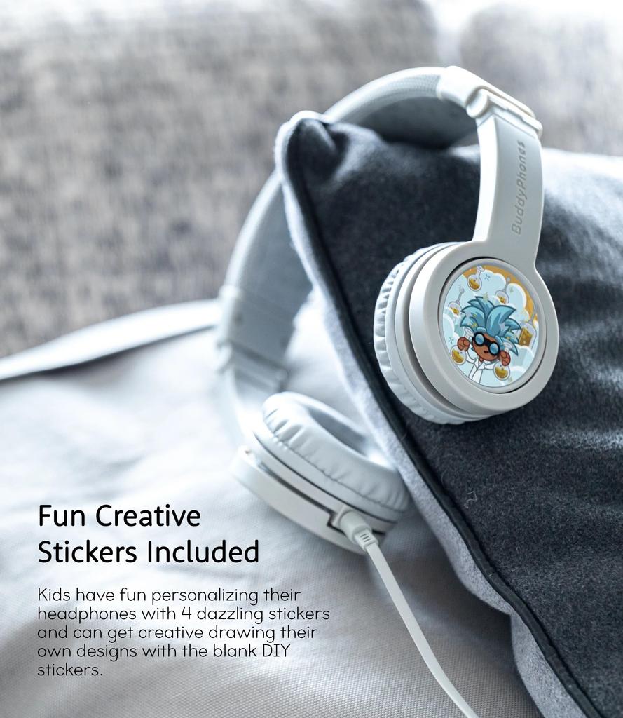 BuddyPhones Foldable with Mic Blue Explore+