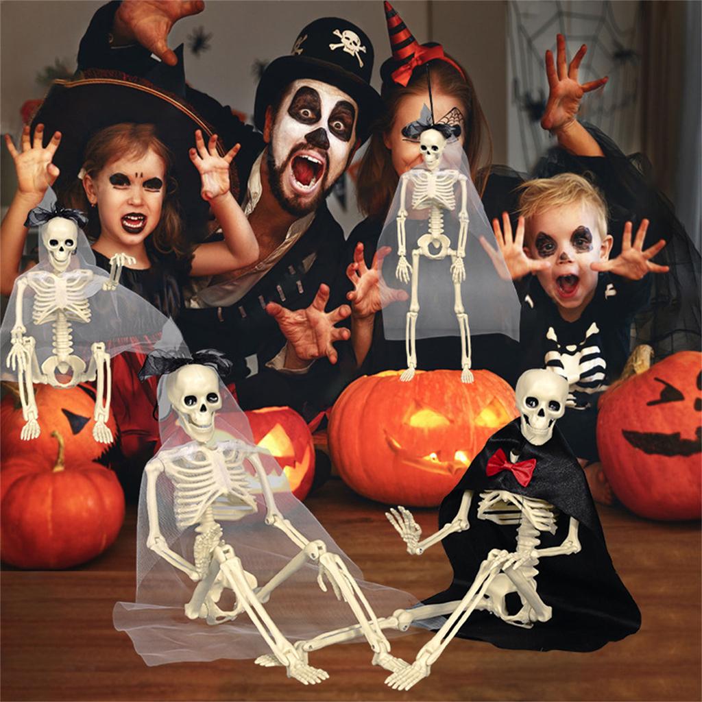 Реалистичный пластиковый скелет невесты/жениха, череп, украшение на Хэллоуин для вечеринки в помещении/на улице, мероприятия со страшной тематикой