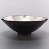 Arita Ware Toetsu Kiln Flat Small Bowl, Black Yuzu with Silver Inner Decoration, 467189-650