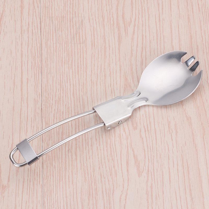 Outdoor Camping Portable Folding Knife Fork Spoon Cookware Stainless Steel Folding Cutlery
