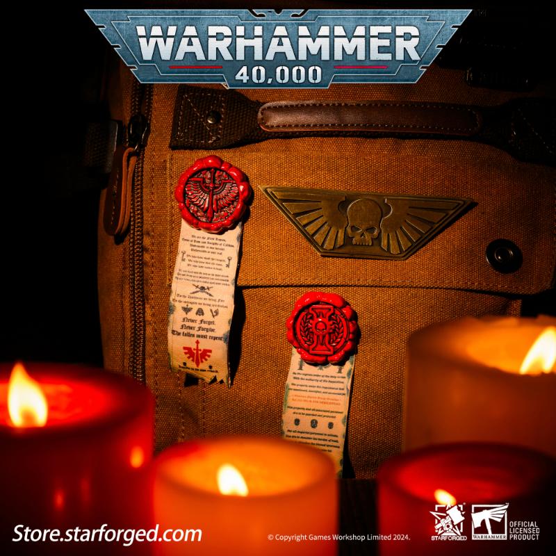 Starforged Оригинальный Игровой Периферийный Значок Warhammer 40K Космические Десантники Печать Чистоты Набор из 2 Брошей Подарки Мальчикам Коллекционные Аксессуары