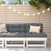 VidaXL Middle Sofas with Cushions 2 Pcs White Solid Pine Wood, Garden Sofa, Garden Seat, Outdoor Seat, 825458
