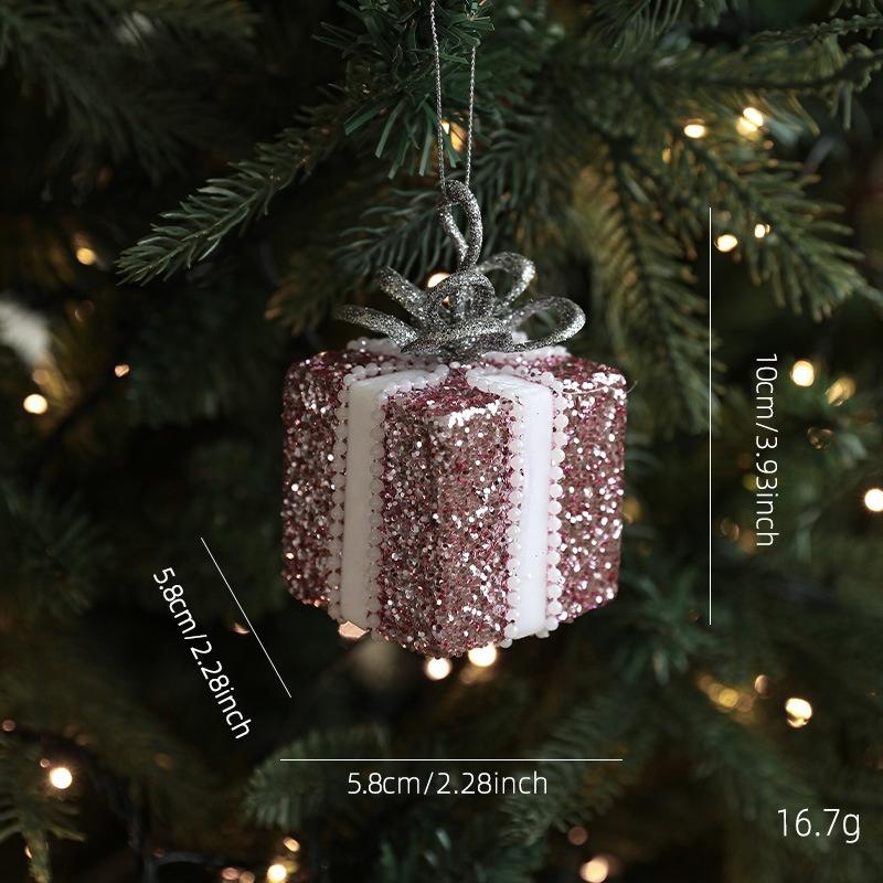 Christmas Tree Ornaments Glitter Ball Reindeer Snowflake Pendants Xmas Tree Decorations  New Year Party Decor Navidad
