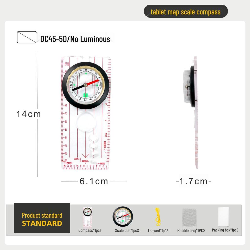 Outdoor Compass with Magnifying Glass and Ruler Scale for Students and Orienteering