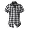 Дизайнерские весенне-летние мужские повседневные рубашки из хлопка и льна в полоску с короткими рукавами и принтом, свободные рубашки