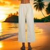 Women's Fashion Loose Casual With Button Elastic Waist Wide Leg Pants Casual Pants