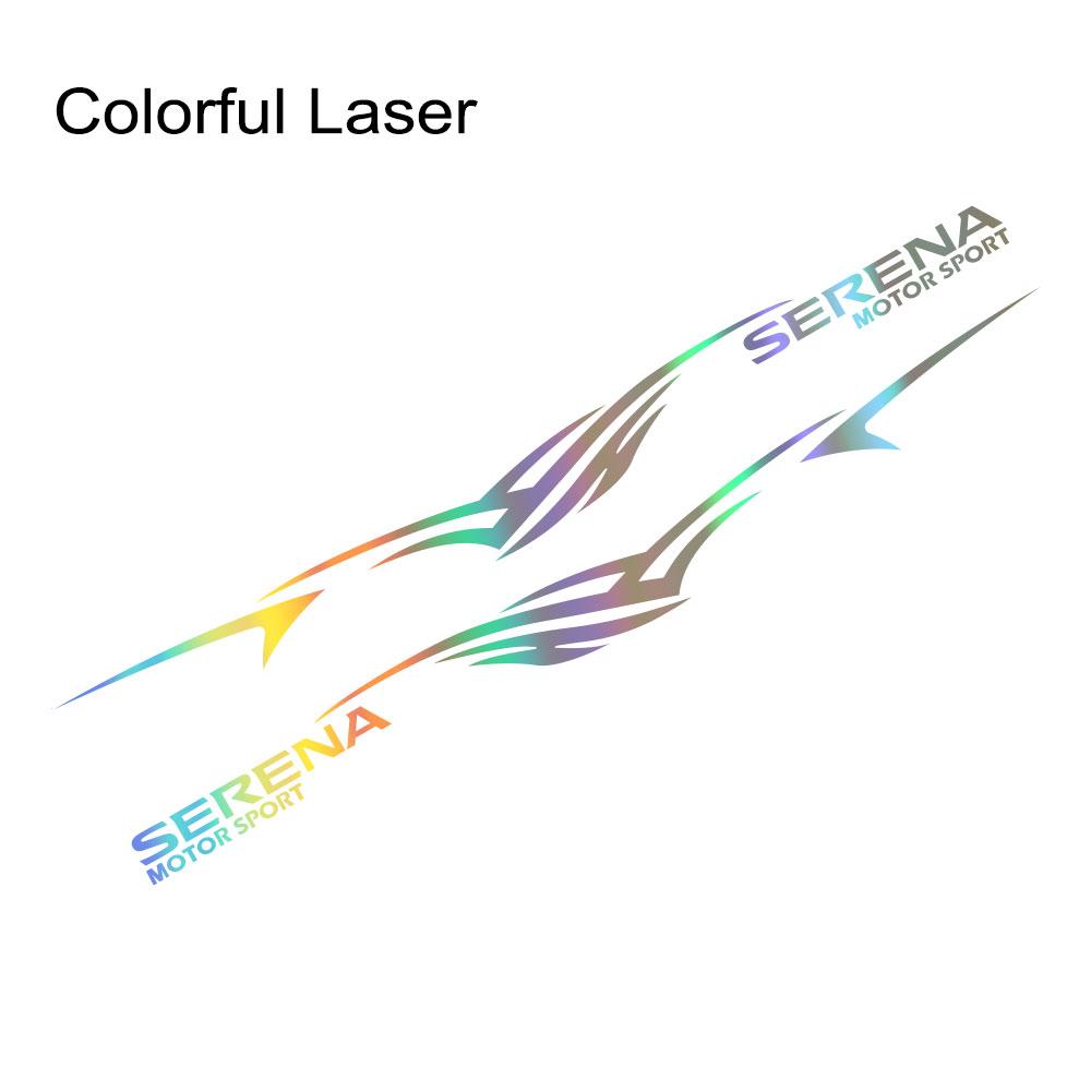 2 шт., наклейки на боковые двери автомобиля для Nissan Serena C23 c25 c26 c27, длинные полосы, автоспортивная графика, виниловые наклейки, тюнинг