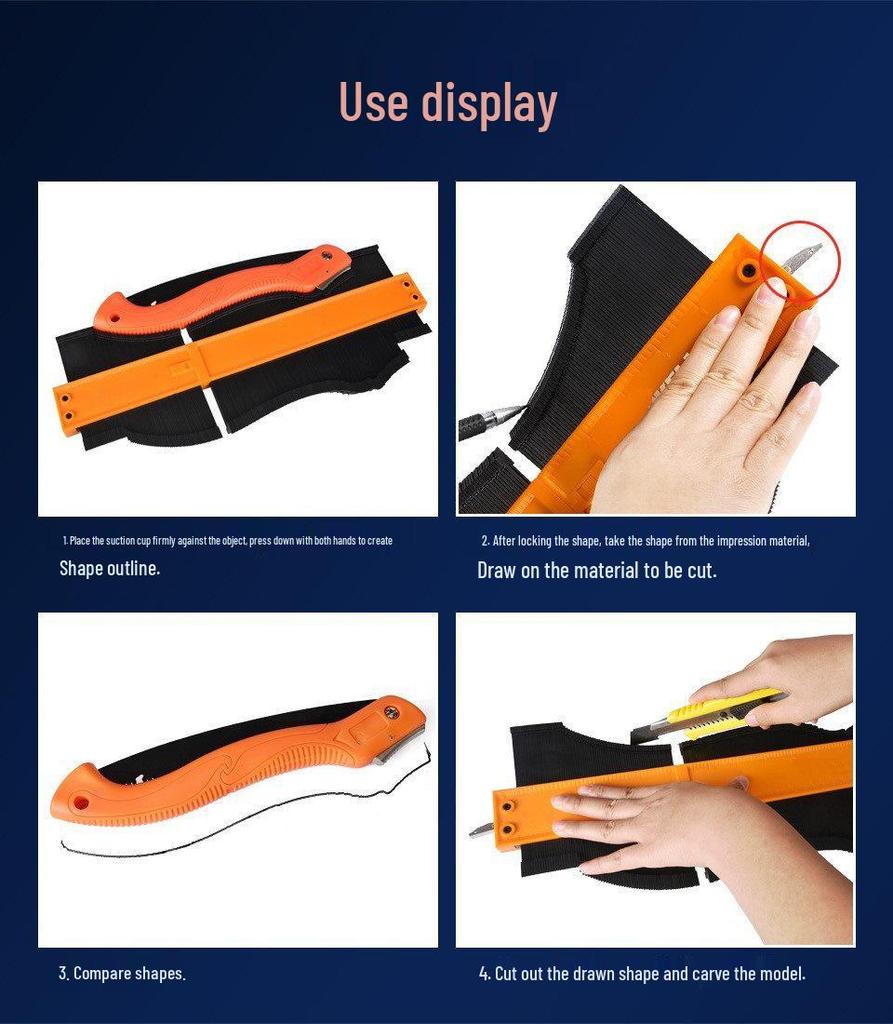 Блокируемый контурный шаблон: Неправильная дуговая линейка для деревообработки и измерений